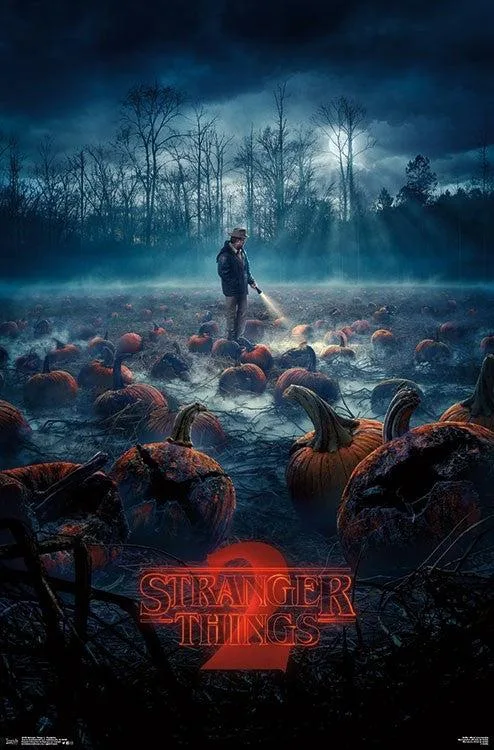 Poster print of pumpkins from Stranger Things 2, 22 by 34 inches, rolled in tube