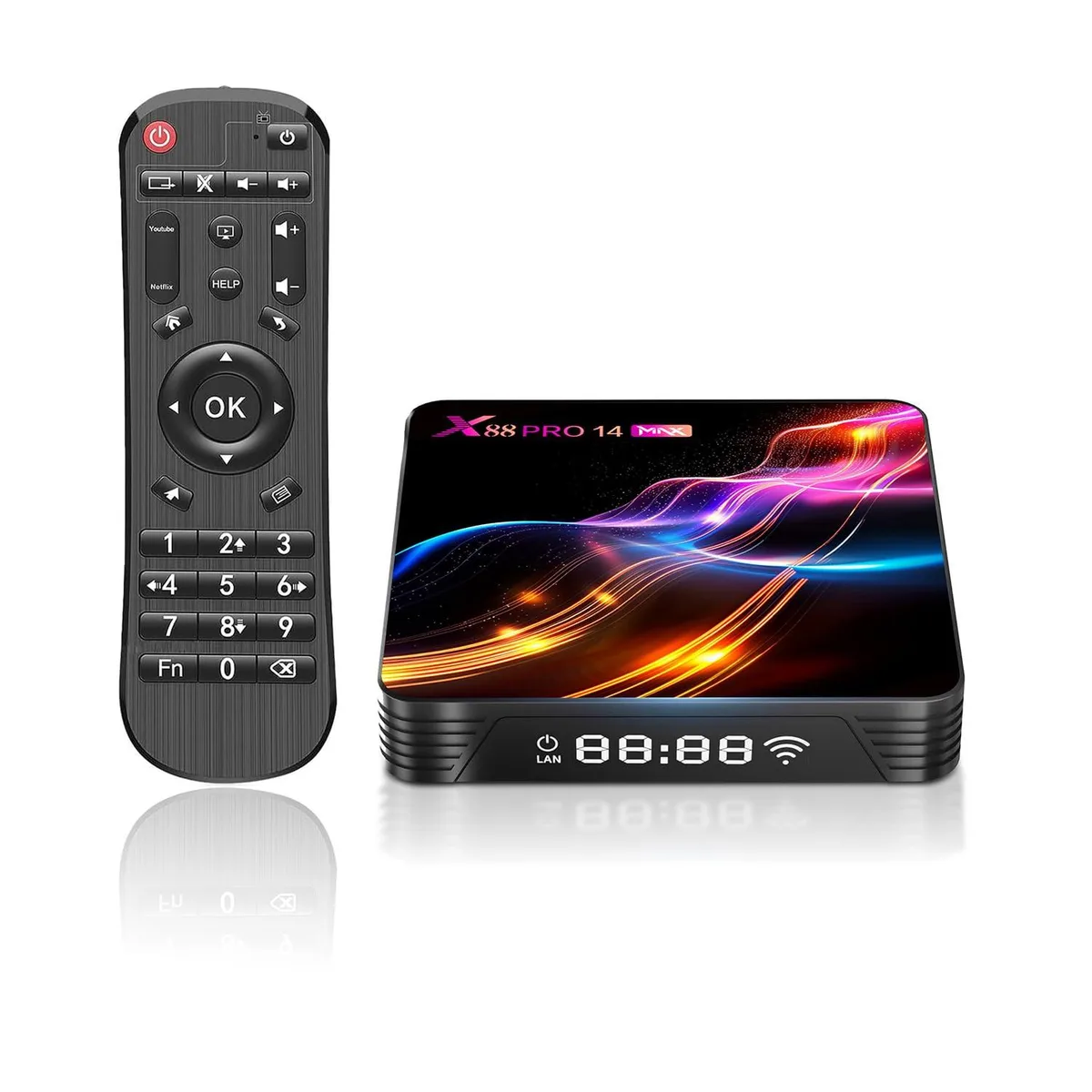  X88 PRO14 MAX Android 14.0 TV Box 4GB RAM 64GB RK3528 network media player — product photo