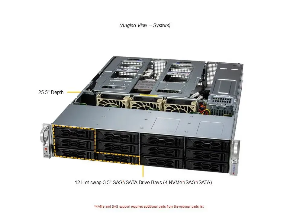 Supermicro Supermicro AS -2015CS-TNR-G1 2U rack server EPYC 9454P 48-core 768GB DDR5 2x 960GB M.2 NVMe — product photo