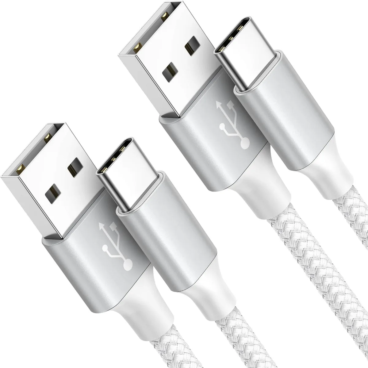 Hitoor Hitoor USB-A to USB-C Cable 2 m Braided Silver 18 W 2 Pack — product photo