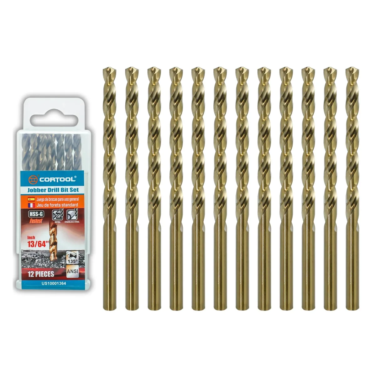  Olympia Tools 13/64 inch Cobalt Drill Bits 12Pcs M35 HSS — product photo