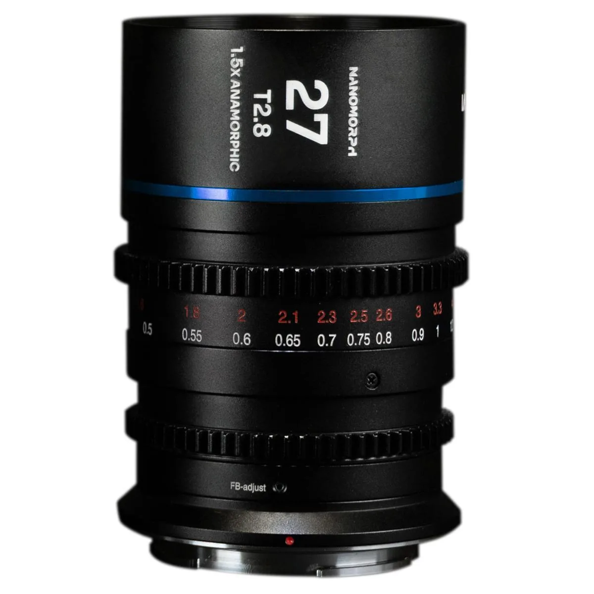 Venus Optics Venus Optics Laowa Nanomorph 27mm T2.8 1.5x S35 Anamorphic Lens Sony E Blue Flare — product photo