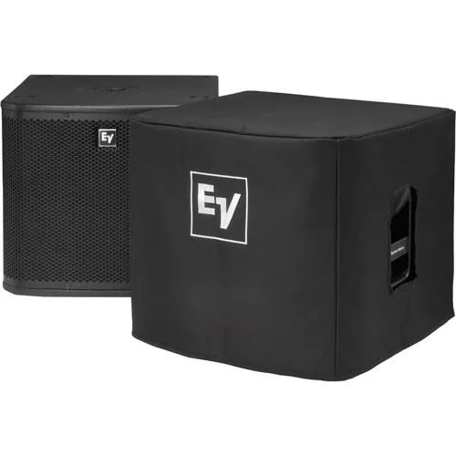 Black protective cover for 12 inch powered subwoofer
