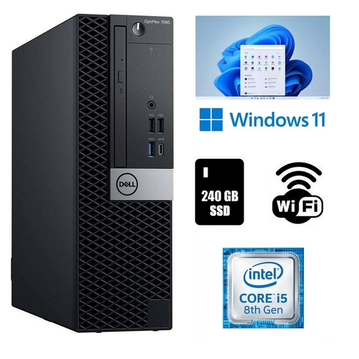 DELL DELL OptiPlex 7060 SFF i5-8500 16GB 240GB SSD Wi-Fi Windows 11 Pro — product photo