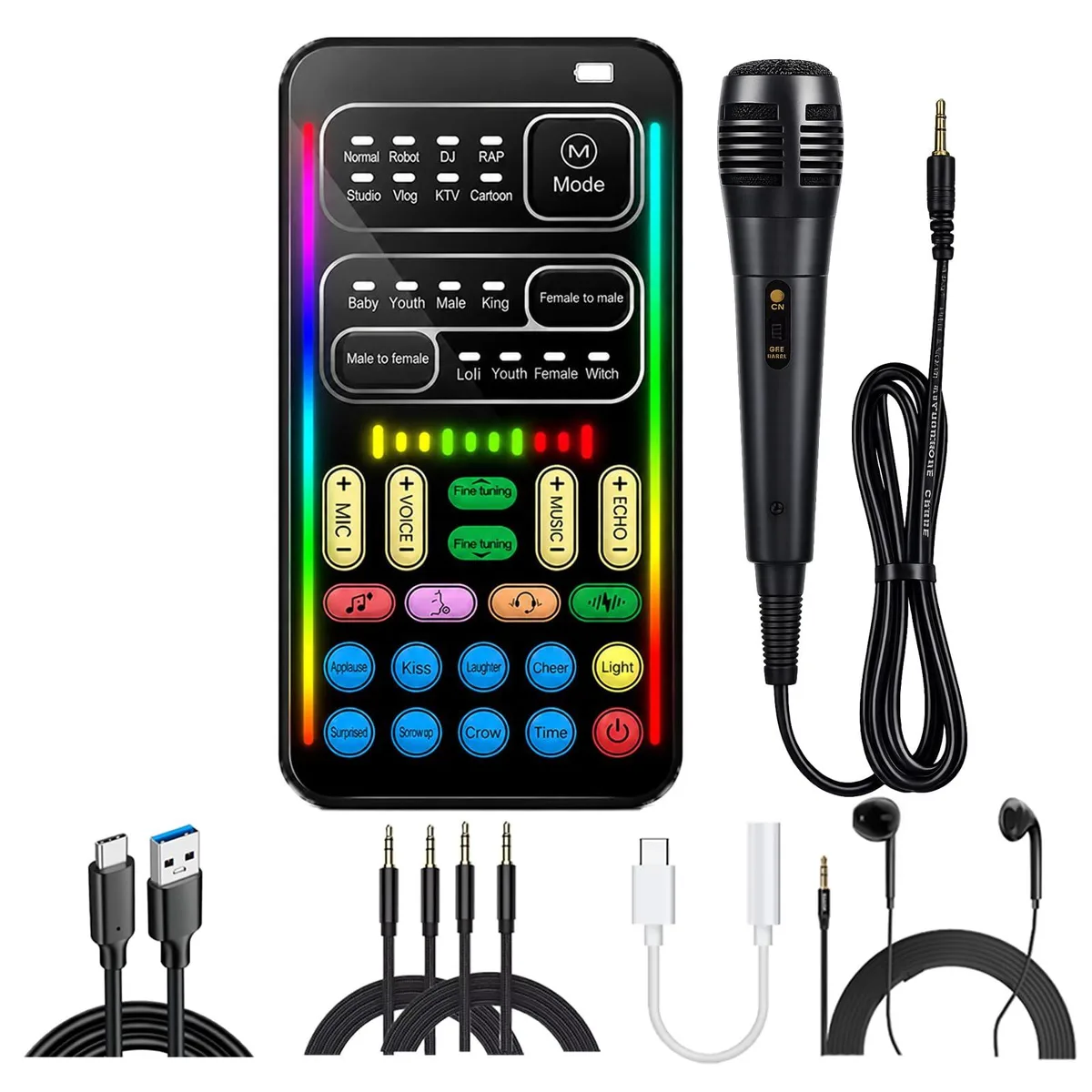  DIANMO i9 Voice Changer Sound Card Kit 16 Effects Type-C — product photo