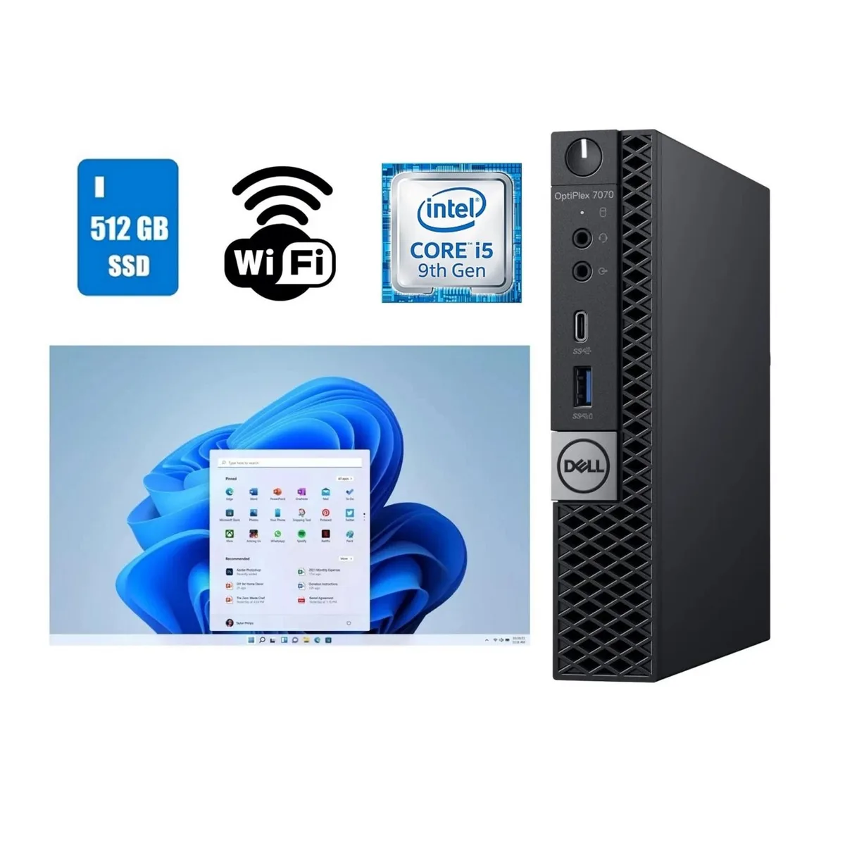 DELL Dell OptiPlex 7070 Micro i5-9500T 16GB DDR4 512GB desktop PC — product photo