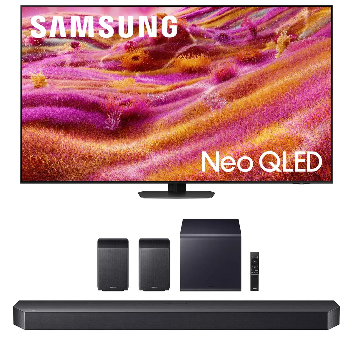 SAMSUNG SAMSUNG QN90F 75" Neo QLED 4K 120Hz LED TV with HW-Q990F 11.1.4 Soundbar — product photo