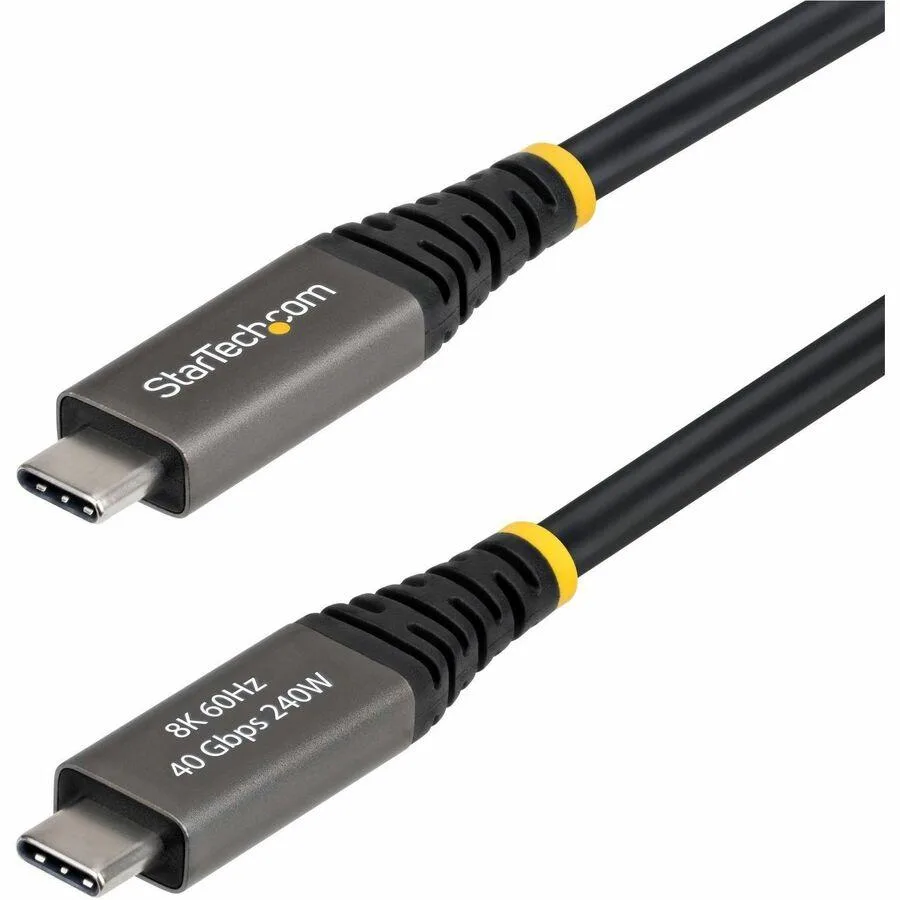 Black active USB4 cable with USB-C connectors, 1.8 m length