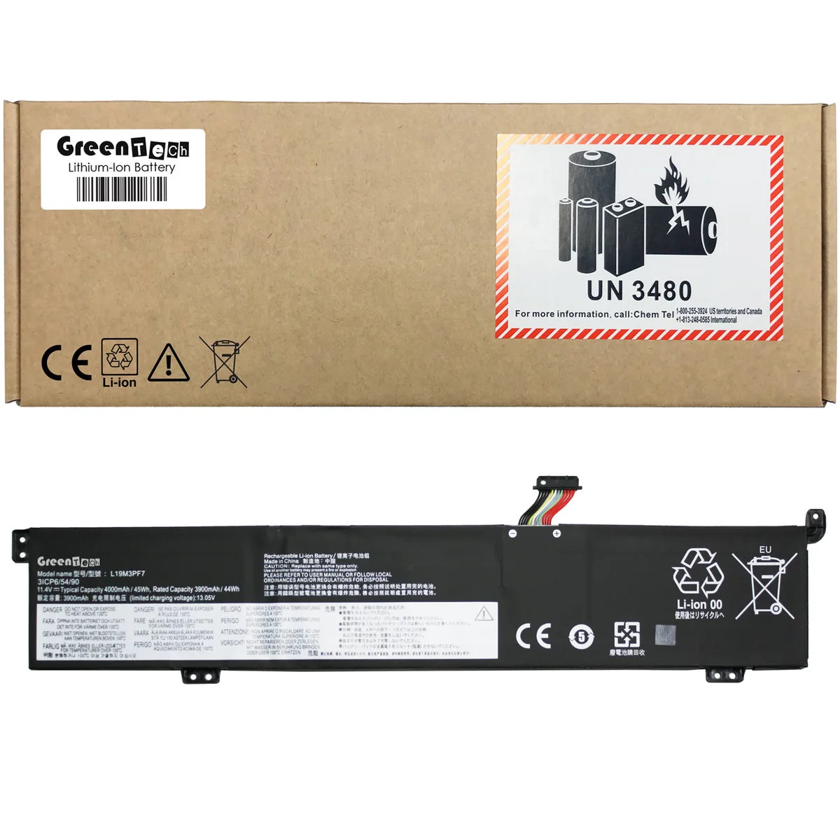 GreenTechLLC GreenTechLLC laptop battery 11.4V 45Whr for Lenovo IdeaPad Gaming 3-15IMH05 Creator 5-15IMH05 — product photo