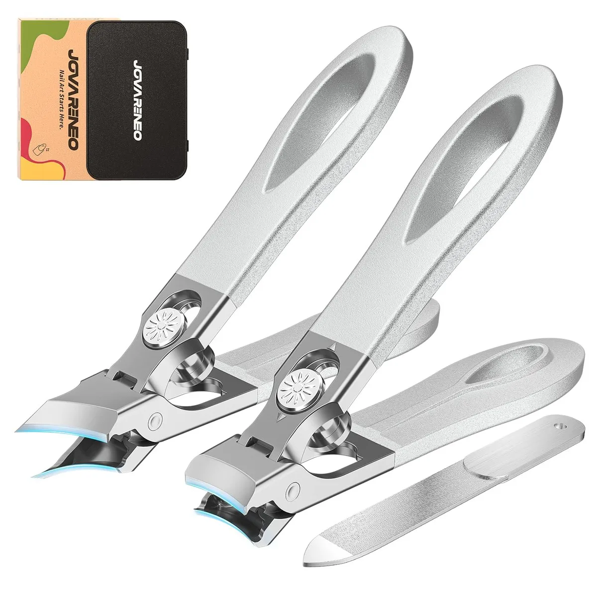  22-7 Stainless Steel Nail Clipper Set 3pcs Blue — product photo