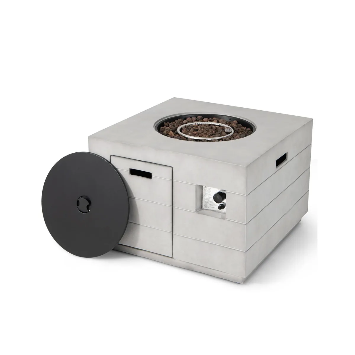 SlickBlue SlickBlue 34 Inch Square Concrete Propane Fire Pit Table Grey 50000 BTU — product photo