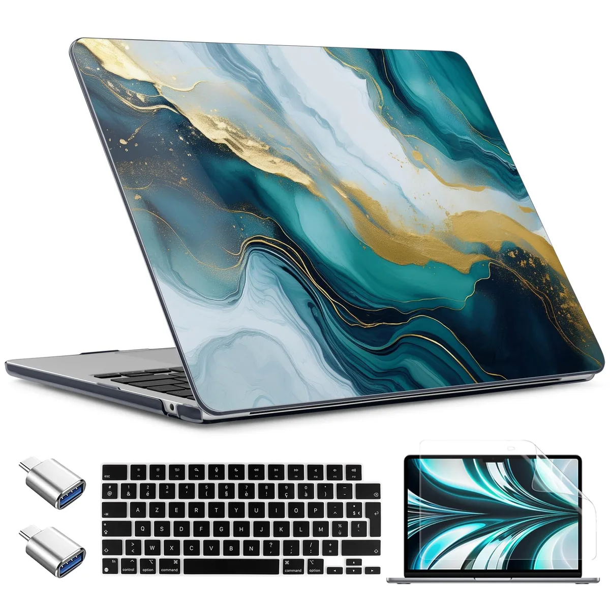 Adafruit Adafruit 2 in 1 Accessory MacBook Air 15 M4 M3 M2 Graphite Marble — product photo