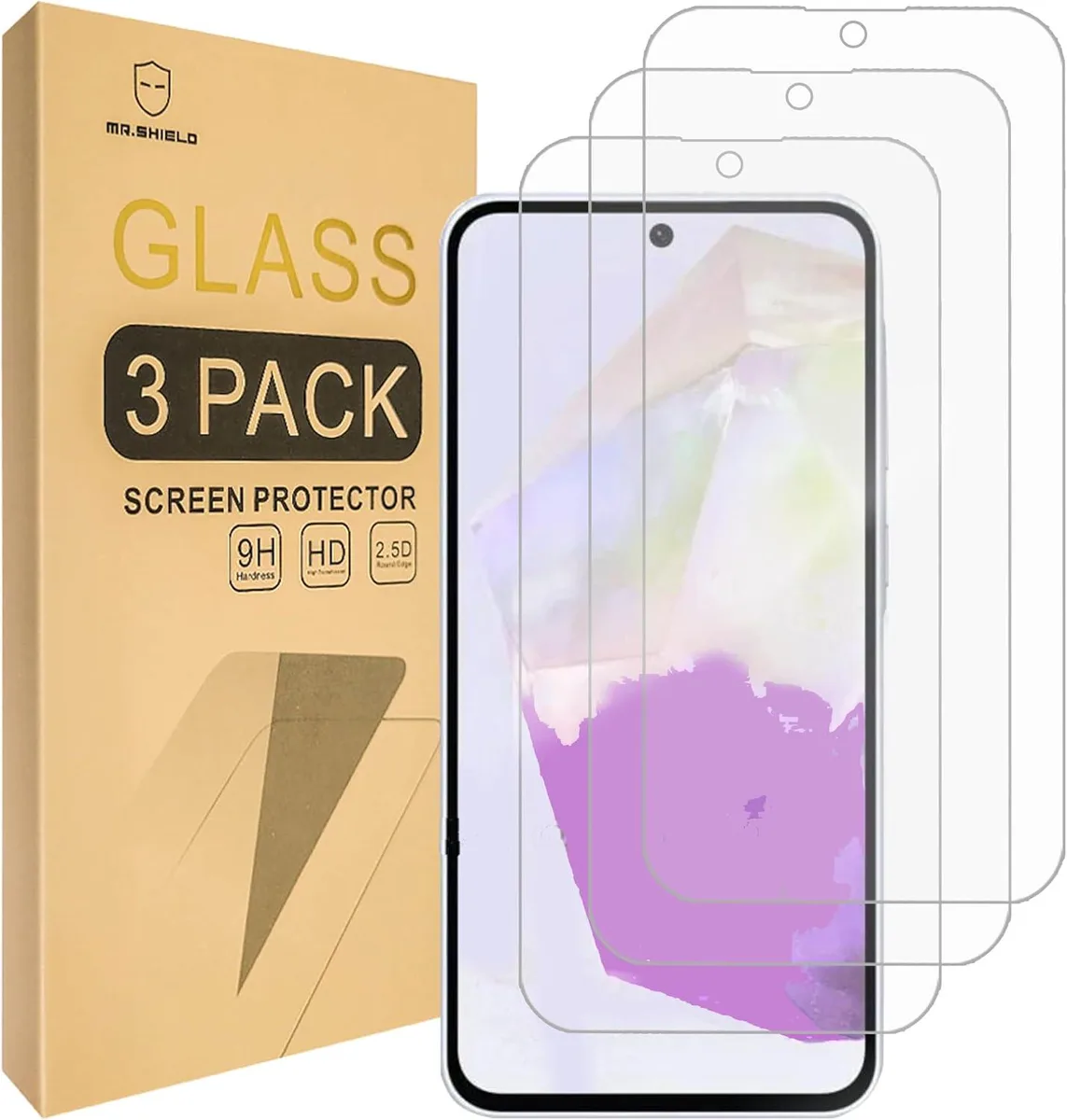NuoTo NuoTo Screen Protector for Galaxy A36 5G A37 5G A56 Tempered Glass 3-Pack 9H Japan Glass — product photo