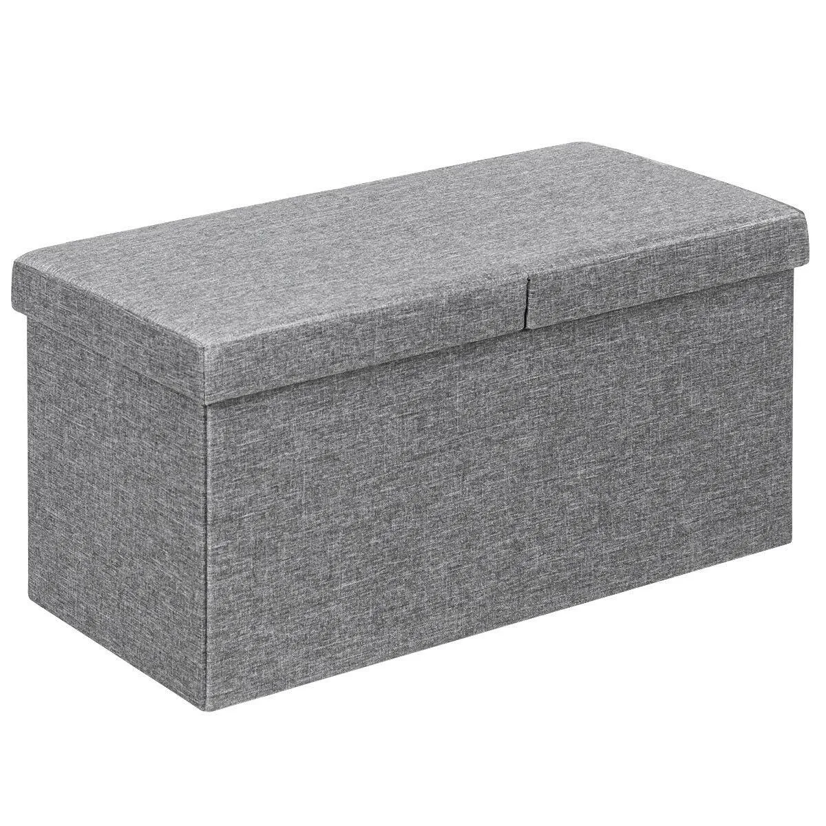 SlickBlue SlickBlue 30 Inch Folding Storage Ottoman Light Grey — product photo