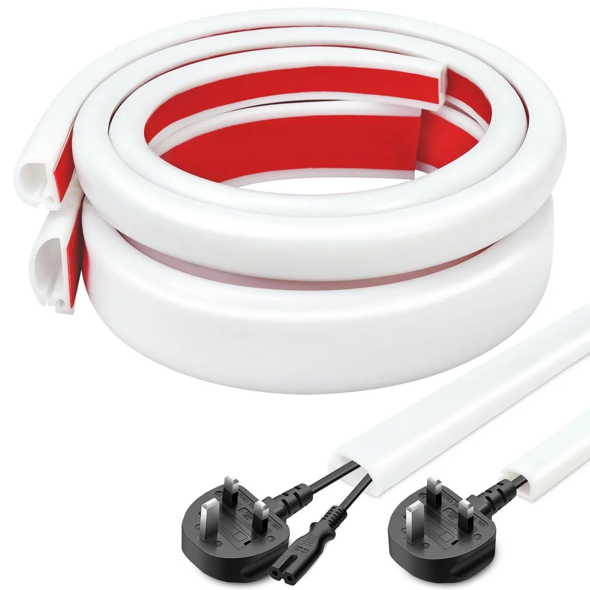  Zanoal L 39Inch White Silicone Self-Adhesive Cable Raceway 1.1 x 0.47 x 39 Inch — product photo