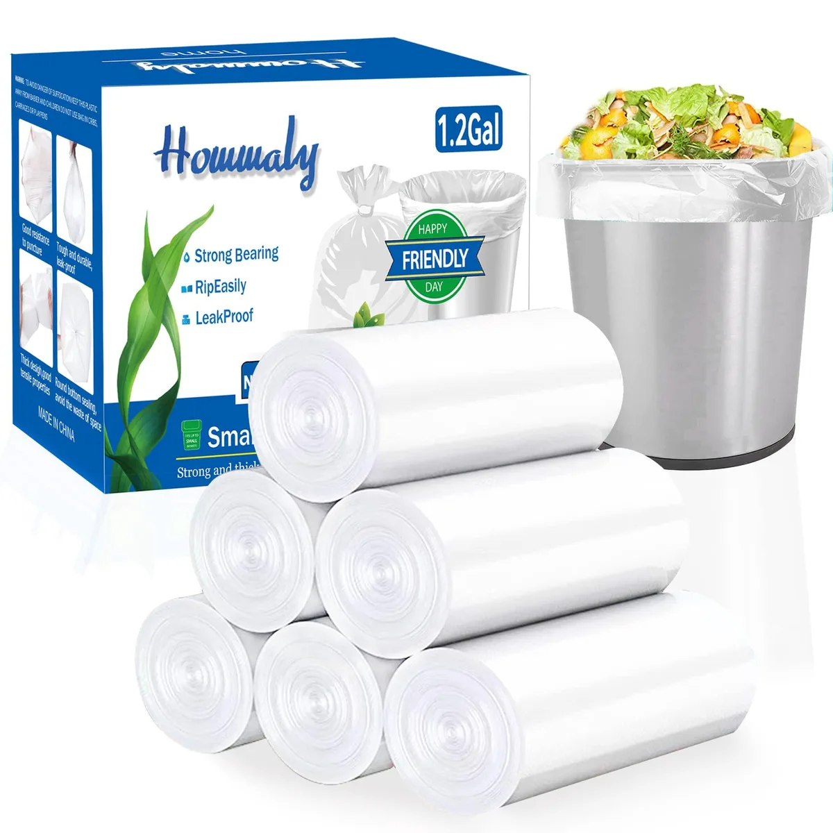 Baldwin 1.2 gal Clear Trash Bags 300 ct (3 packs of 50) — product photo