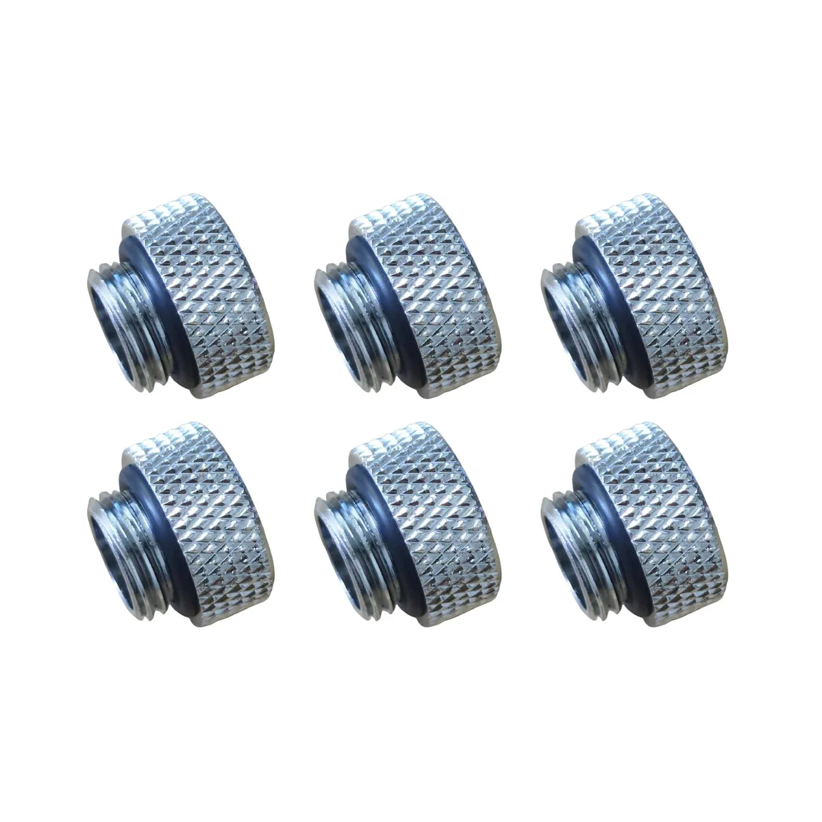 greenDracaena greenDracaena D-G-Extender G1/4" 7.5mm Male-Female Extender Fittings 6 Pack Silver — product photo