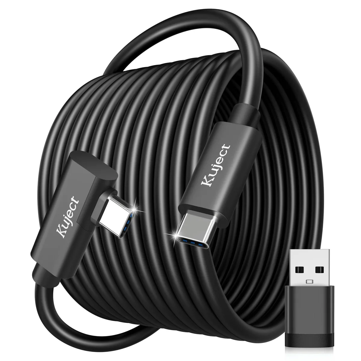  Kuject USB 3.0 Type-C Link Cable 20 ft Black — product photo