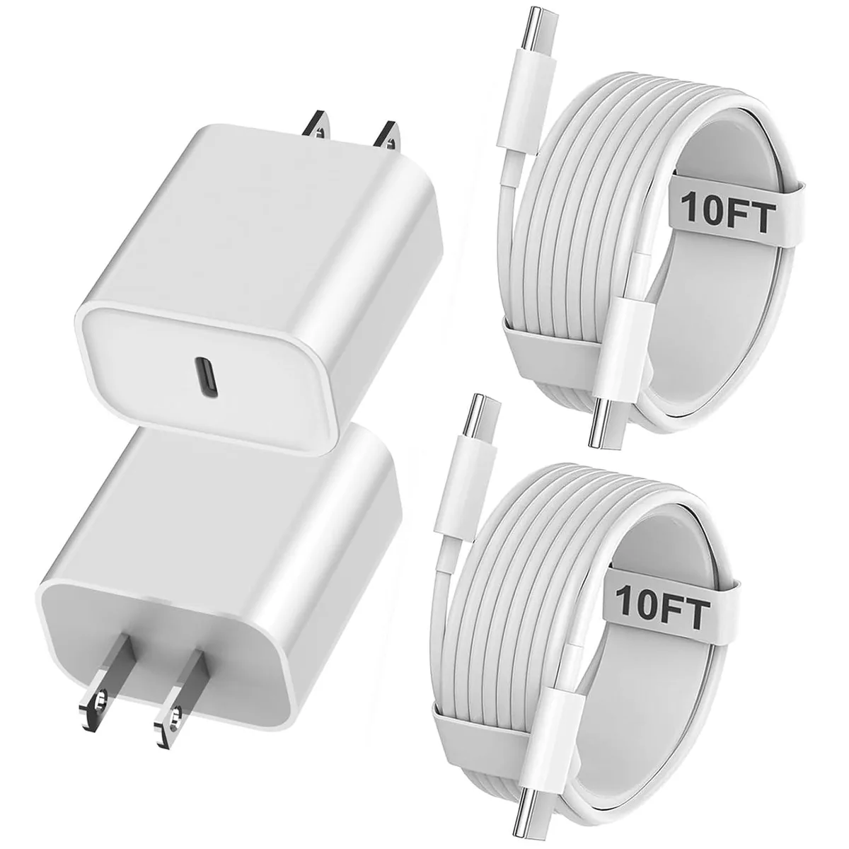 ONITOON ONITOON 20W USB-C Wall Charger 2-Pack with 10ft 60W Cable — product photo