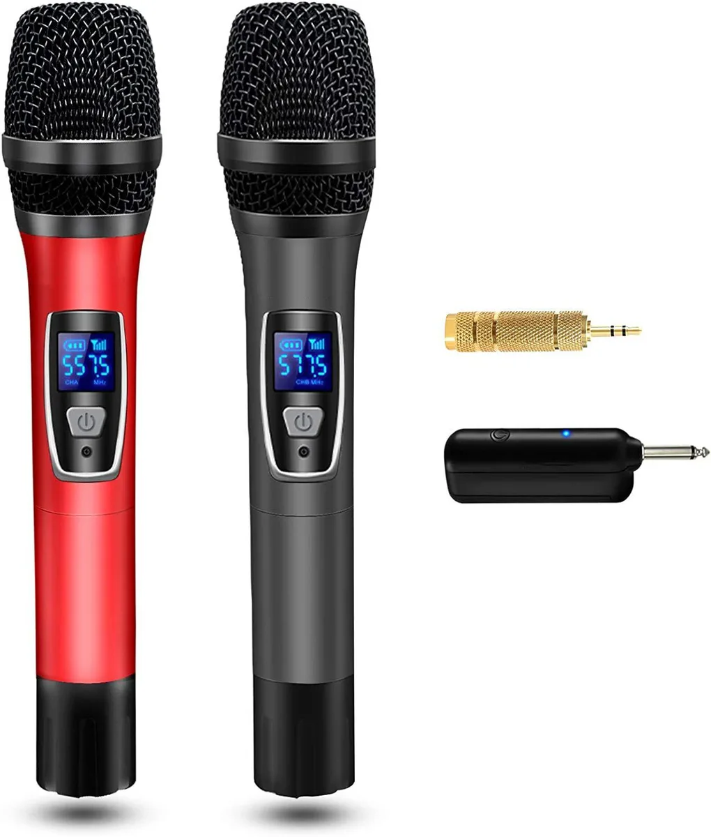 BONAEVER BONAEVER Dual UHF Wireless Microphone System 260ft Range — product photo