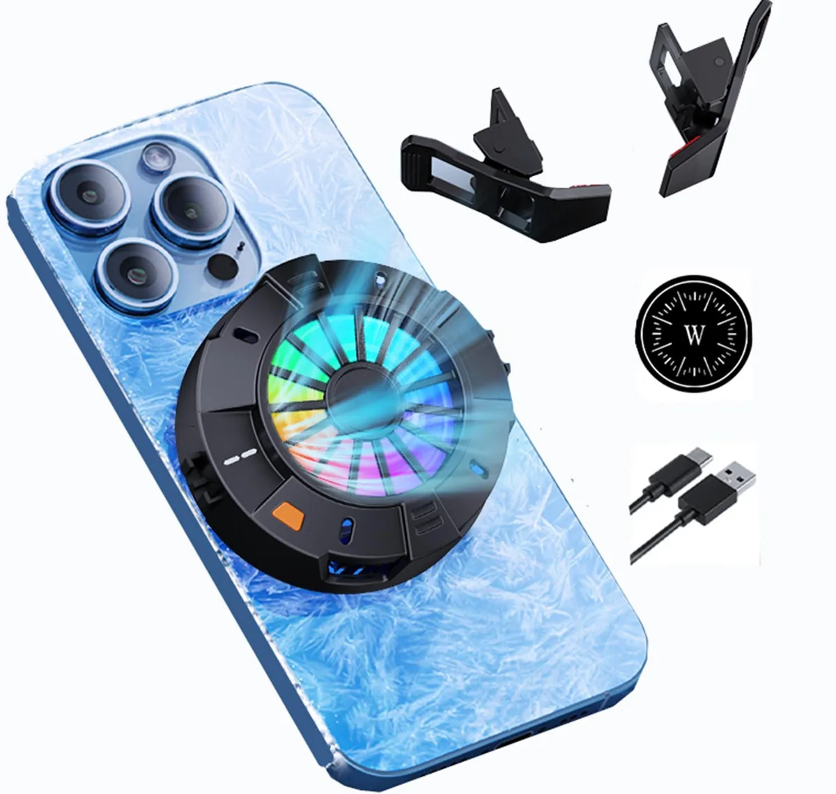  ENHANCE M03 3-Fan Laptop Cooling Pad 17-in Blue — product photo