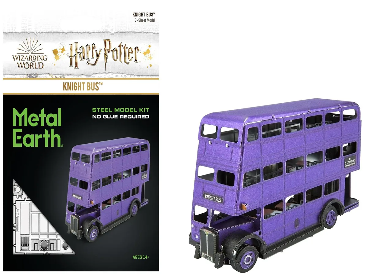 Metal Earth Metal Earth Knight Bus Purple Harry Potter 2004 89 Parts Moderate Difficulty Steel Model Kit — product photo