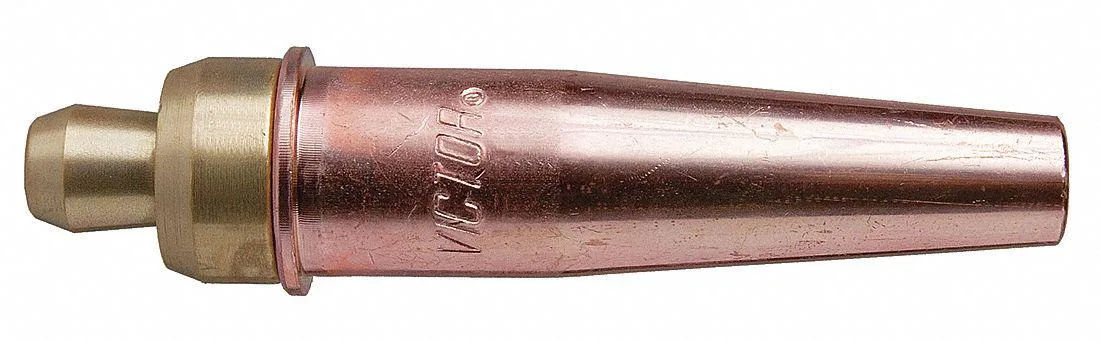 Small brass cutting tip with two-piece design and size 3 marking
