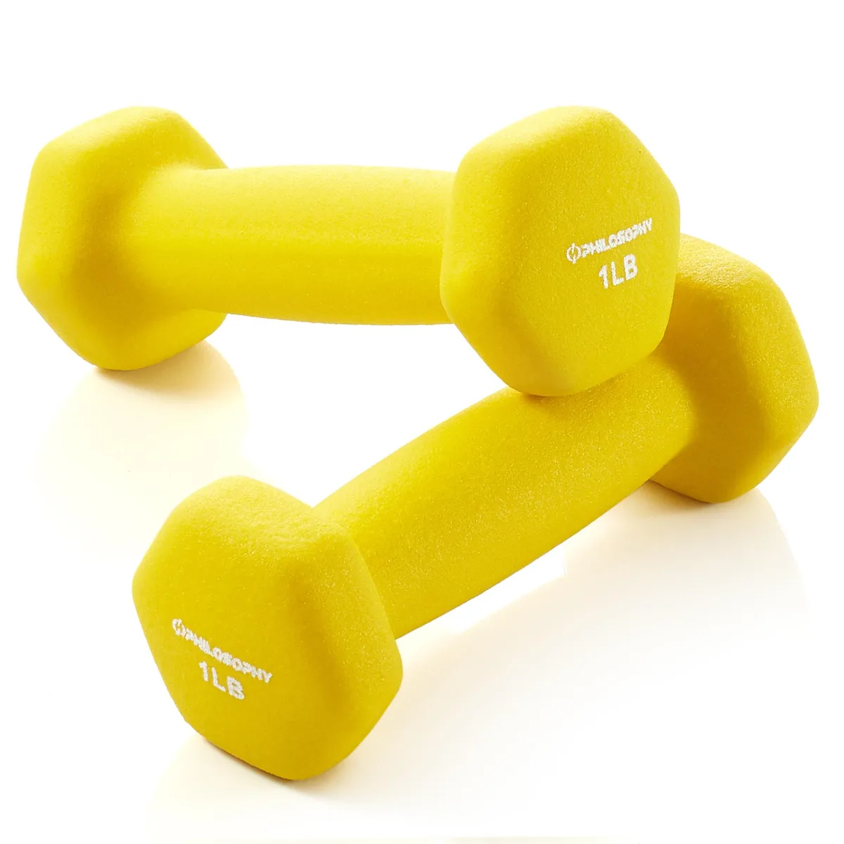 Philosophy Gym Philosophy Gym Neoprene Dumbbell Pair 1 lb Yellow — product photo