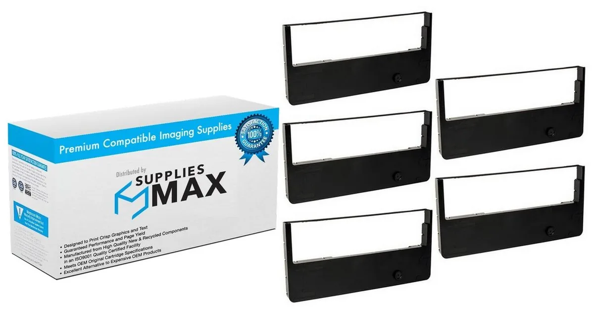 SuppliesMax SuppliesMax Printer Ribbon Black 5/PK T6212 T6215 T6218 085014 — product photo