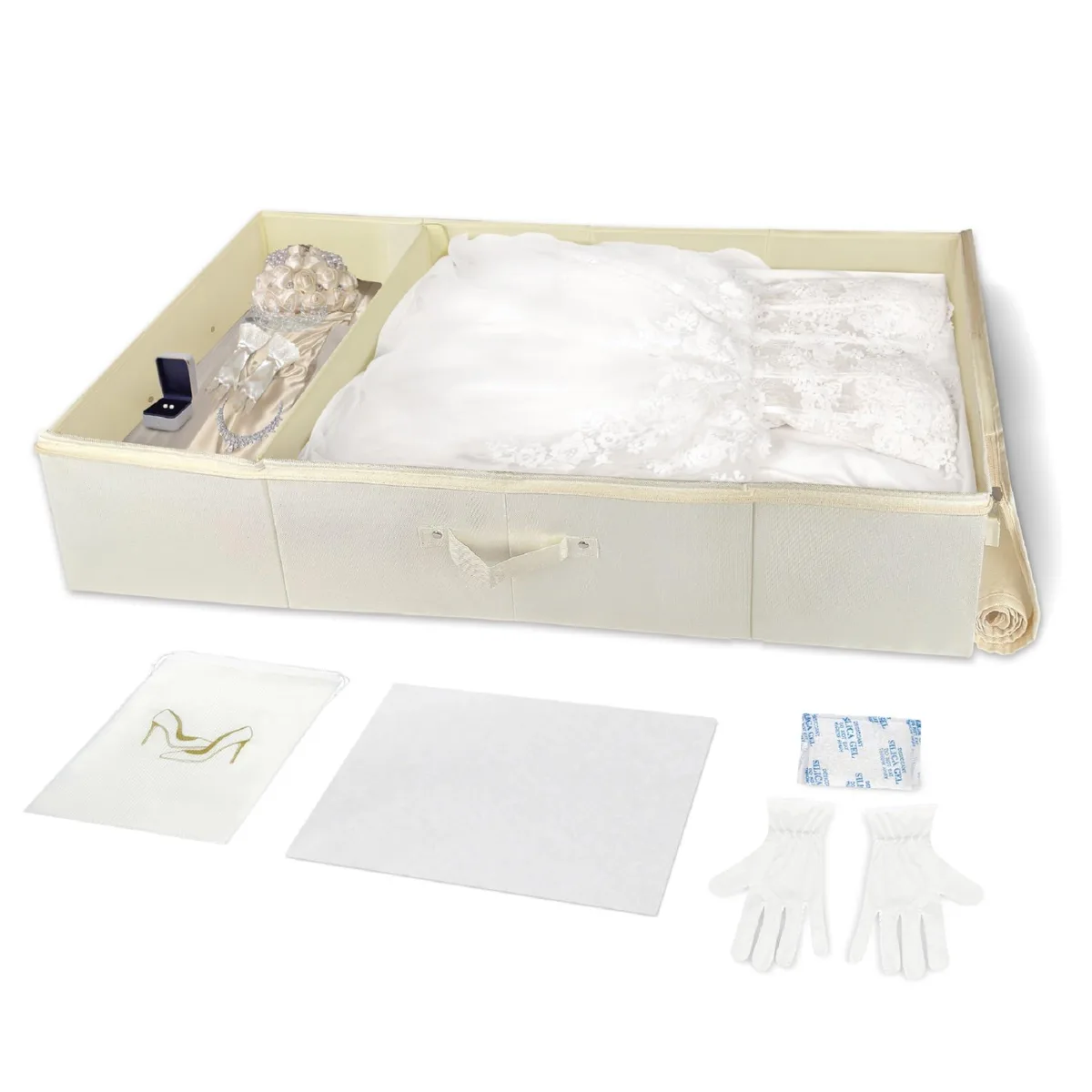  Samsill Wedding Dress Preservation Box 33.3x16.8x7.9in 15.6gal 50 Tissue Sheets Black — product photo