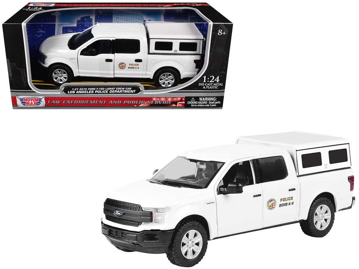 MOTORMAX MOTORMAX 2019 Ford F-150 Lariat Crew Cab LAPD Bomb Squad White 1/27 Diecast — product photo