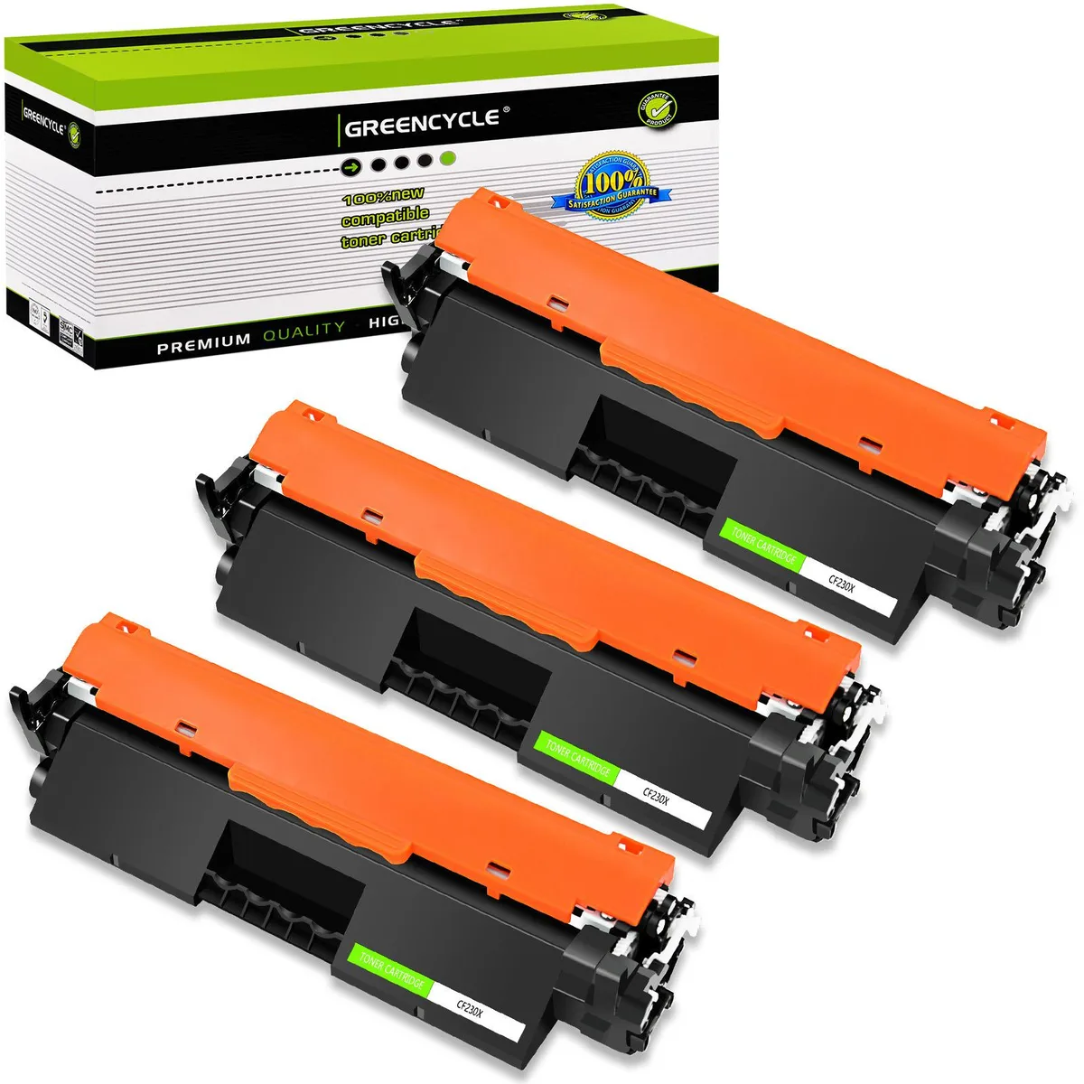 GREENCYCLE GREENCYCLE CF230X High Yield Black Toner Cartridge 3-Pack — product photo