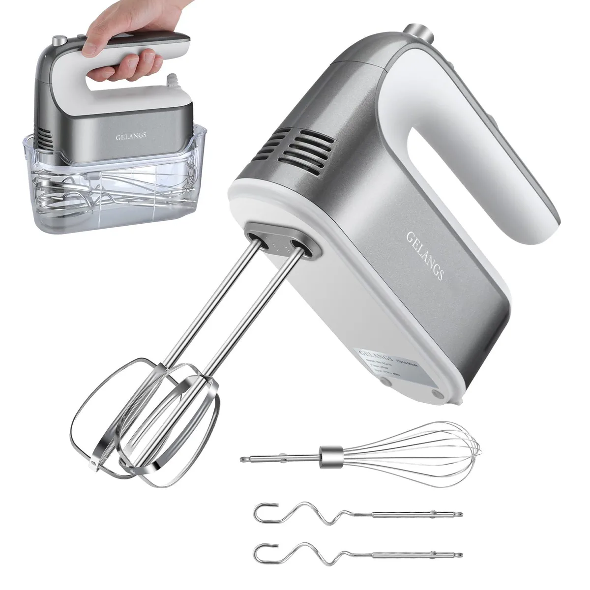  GELANGS 400W Hand Mixer Pearl Grey HM-AC310 — product photo
