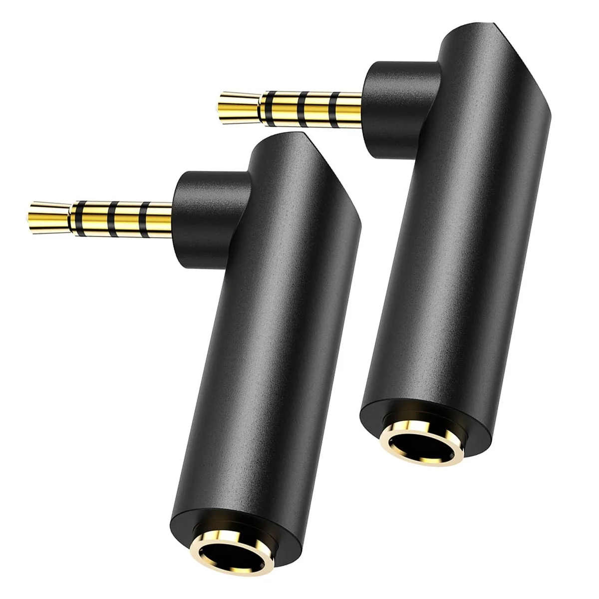 BUCIER BUCIER 3.5mm 90° Right Angle Male-Female Audio Adapter 2pack — product photo
