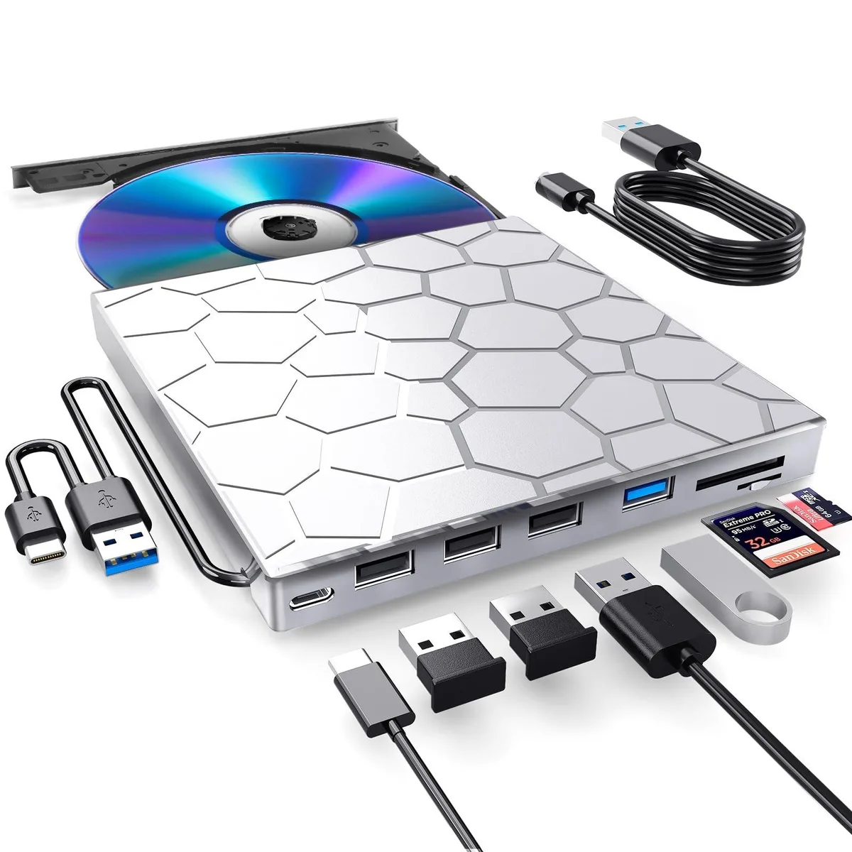 Adafruit Adafruit 2 in 1 accessory 8 in 1 USB 3.0 Silver — product photo