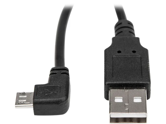 Black 1 ft USB cable with Type-A male connector