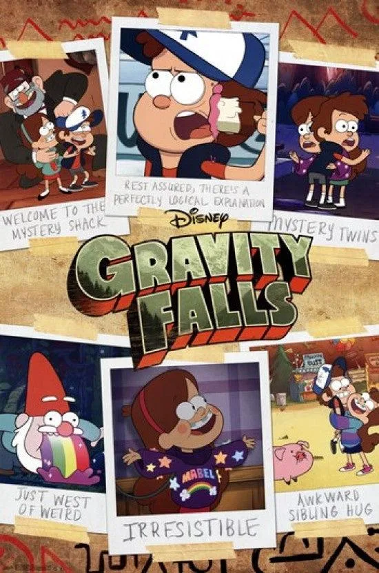 Gravity Falls grid poster print 24 by 36 inches