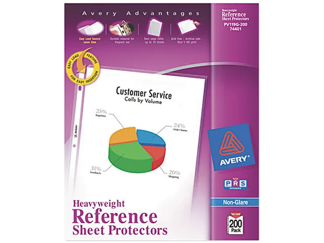 Avery Avery 74401 Heavyweight Non-Glare Sheet Protectors 200 pack — product photo