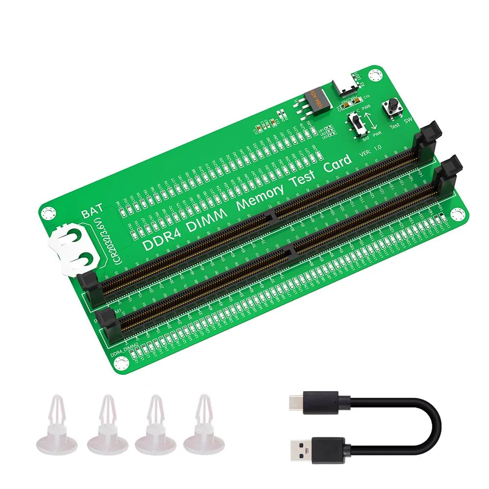 Shenzhen XiuMei garden,Ltd Shenzhen XiuMei garden,Ltd DDR4 Memory Tester Card CR2032 BAT with LED Indicators USB Type C Cable — product photo