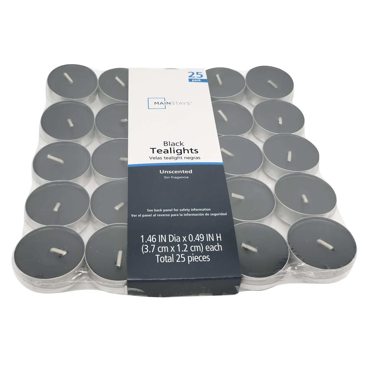 Mainstays Mainstays Black Unscented Tealight Candles 25 Pack accent lighting — product photo