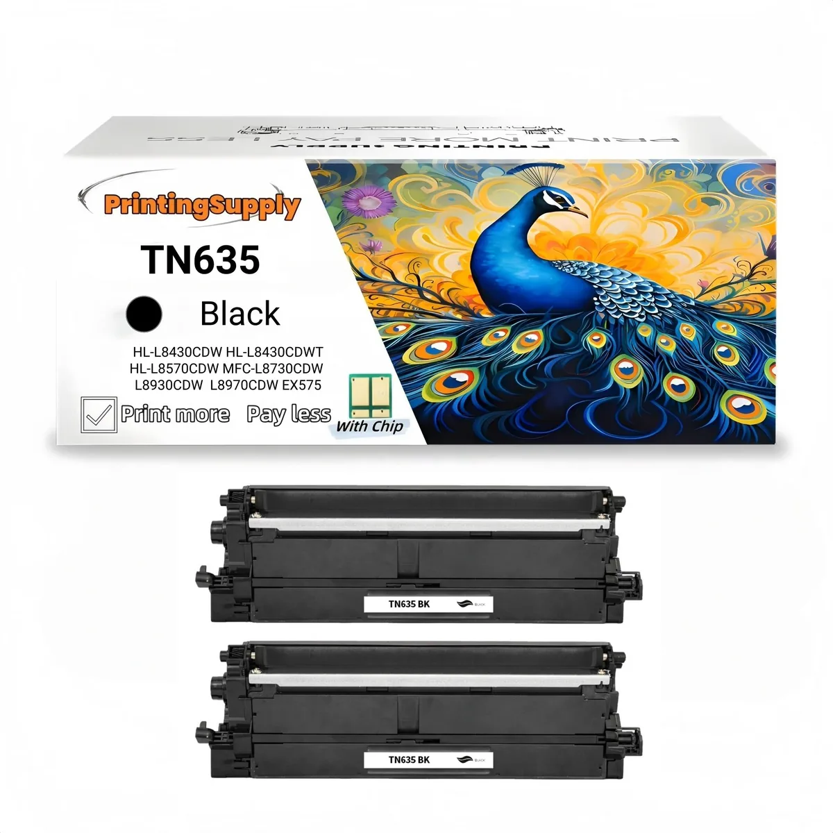 Aster Graphics Inc Aster Graphics Inc TN635 Black Toner Cartridge 2 Pack 3000 Pages — product photo