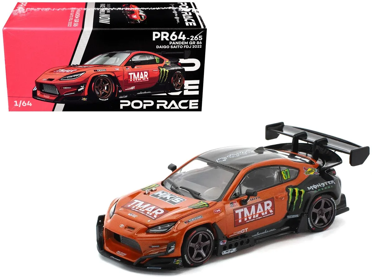 Pop Race Pop Race Toyota Pandem GR86 #87 Daigo Saito Formula Drift Japan 2022 1/64 hobby collectible — product photo