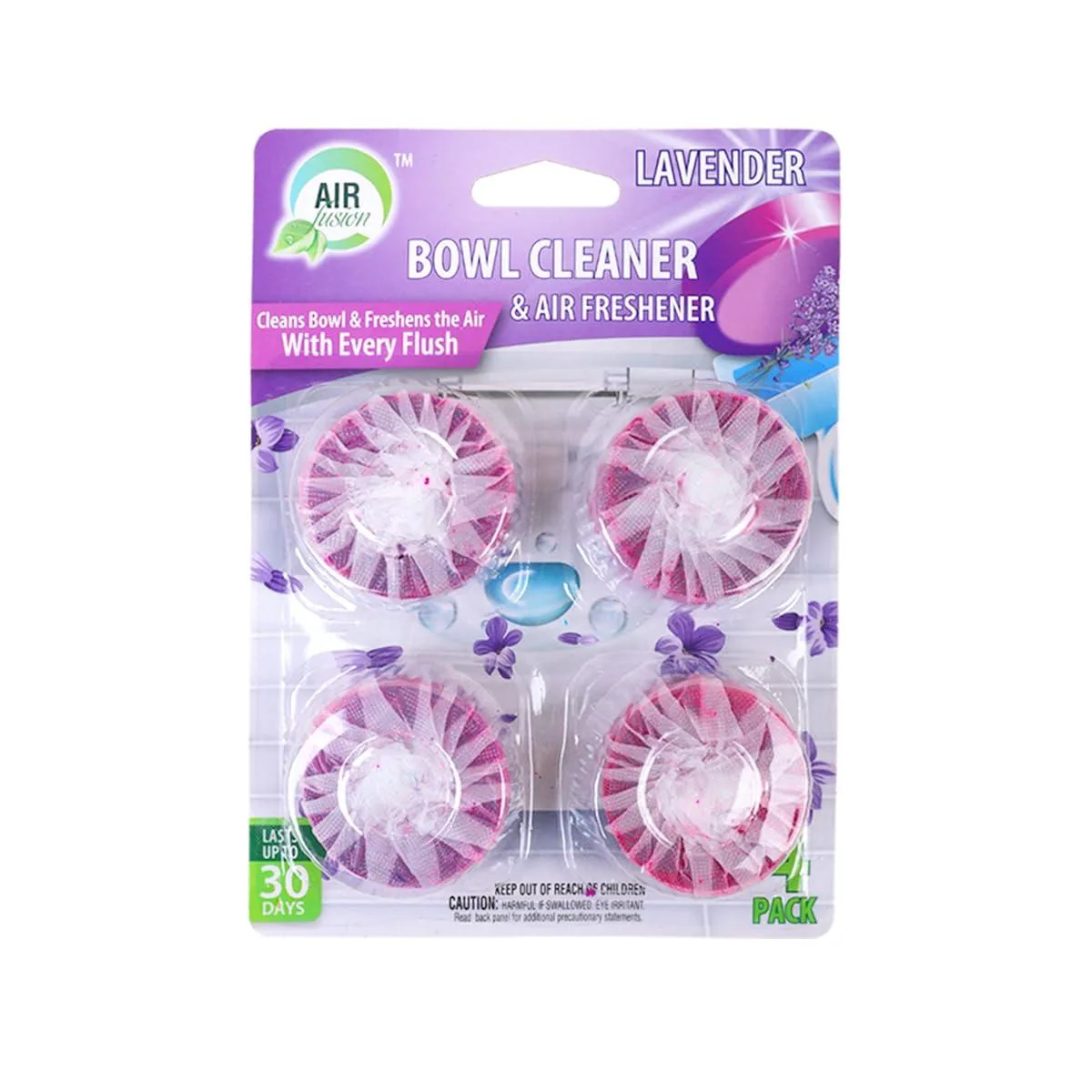 Air Fusion Automatic Toilet Bowl Cleaner Tablets 4 Pack Lavender Scent — product photo