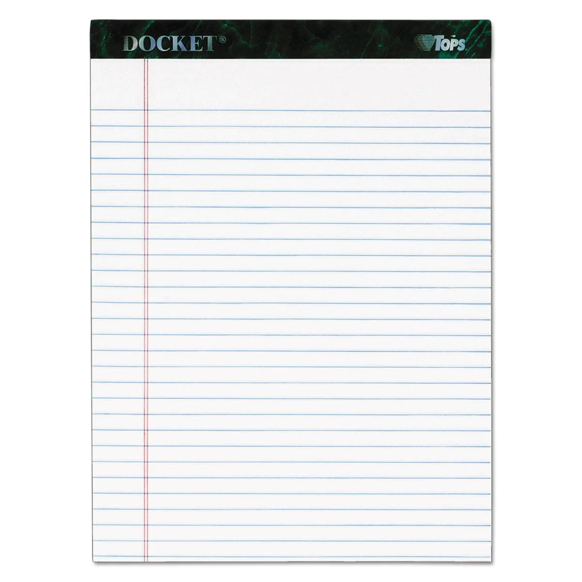 TOPS TOPS Docket Ruled Perforated Pad 8.5 x 11 3/4 White 50 Sheets 6 Pack 63416 — product photo