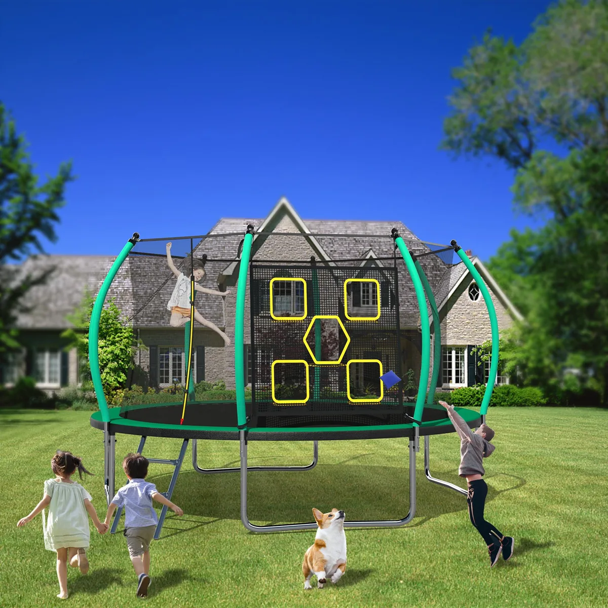 MERSCO MERSCO 12FT Trampoline Green with Net &amp; Ladder — product photo