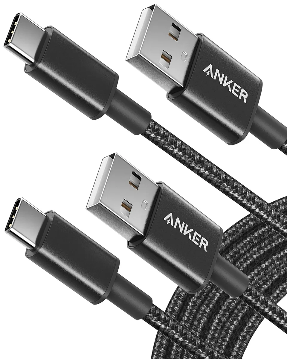 GE USB-A to USB-C cable 2-pack 10ft Black — product photo