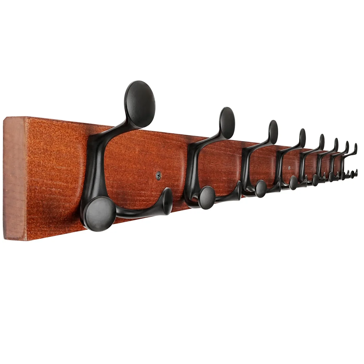  43-Inch Cherry Wood Coat Rack with 8 Triple Hooks — product photo