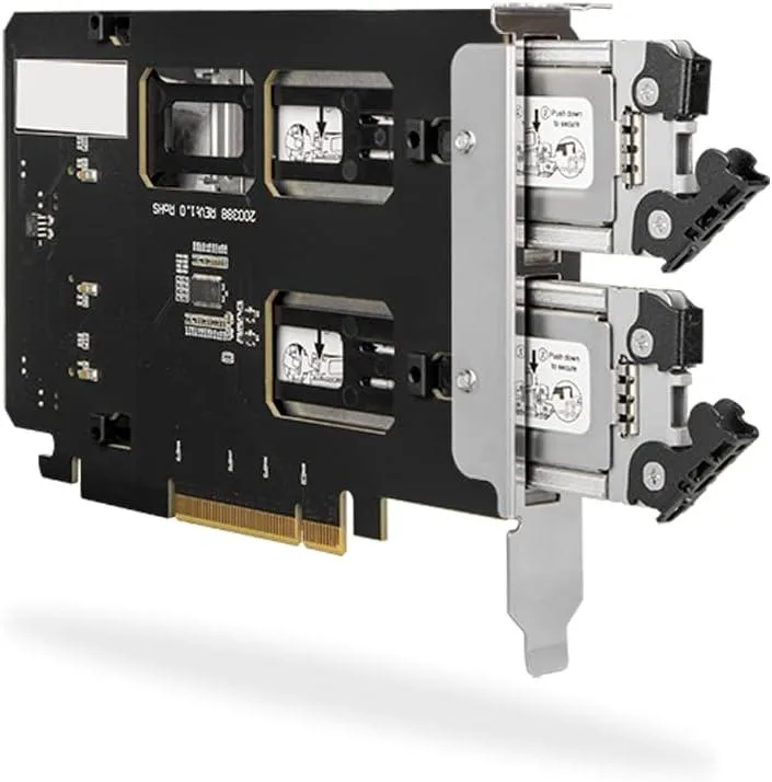 ICY DOCK ICY DOCK ExpressSlot MB842MP-B Dual Bay M.2 NVMe PCIe 4.0 x8 Adapter Card — product photo