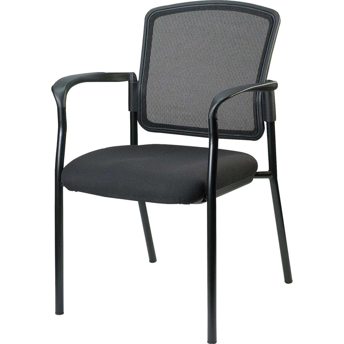 Lorell Lorell LLR23100 Mesh Back Stackable Guest Chair Black 250 lb — product photo