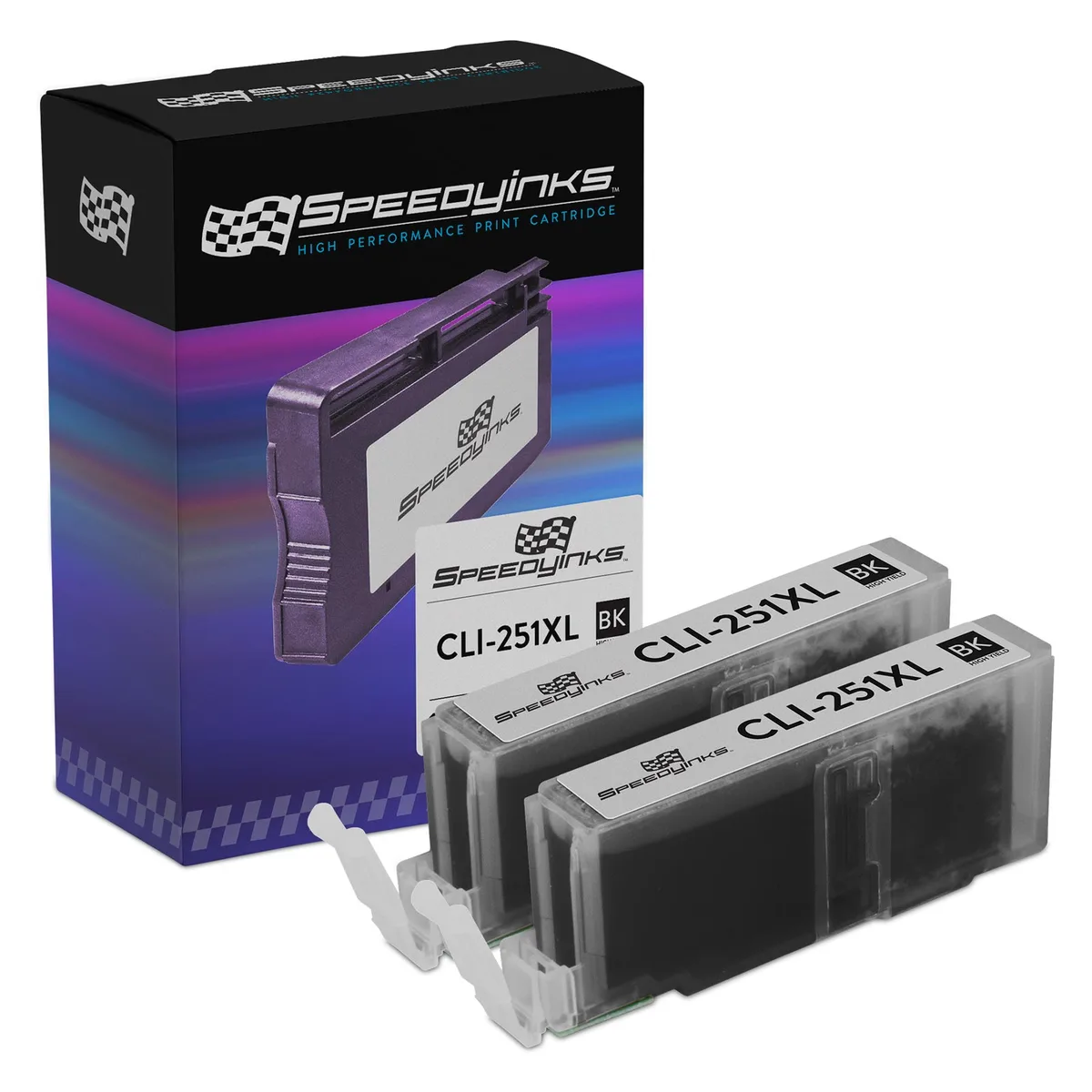 SpeedyInks SpeedyInks CLI-251XL Black Ink Cartridge 2-Pack 4425 Pages — product photo